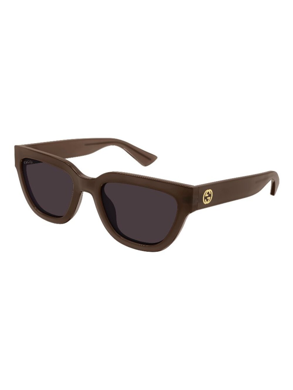 New Gucci Women's Sunglasses Brown Square Purple Lens Injected Frame GG1578S 003